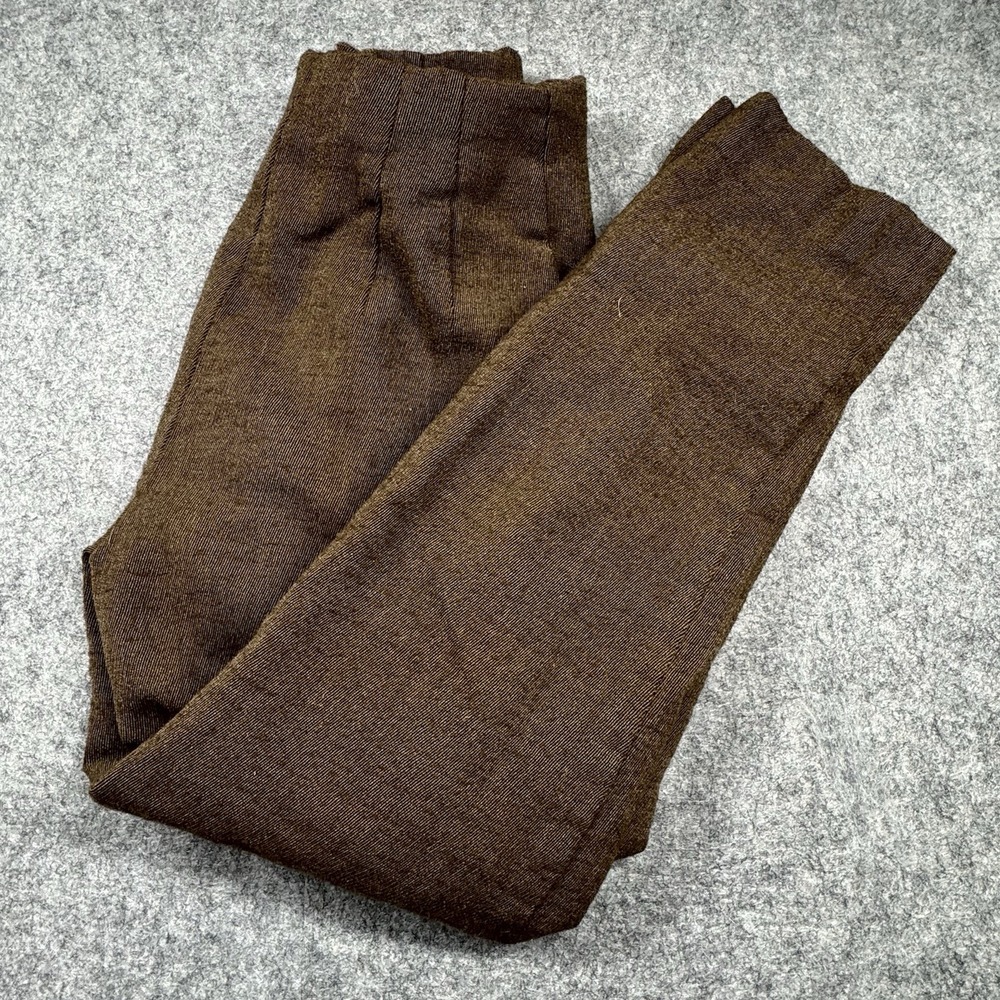 Talbots Pleated Pants 99% Wool Womens Petites 2 Stretch Brown Tapered Leg